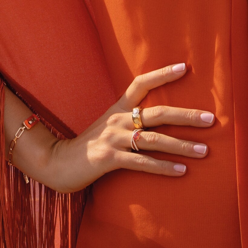 Bague Veron Roques Agra en or rose, saphir et diamants