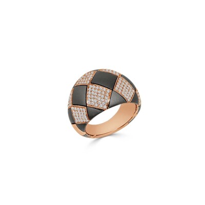 Bague Veron Roques Nova en or rose, titane et diamants