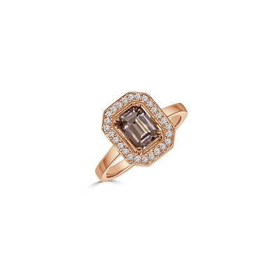 Bague Veron Roques en or rose, morganite et diamants