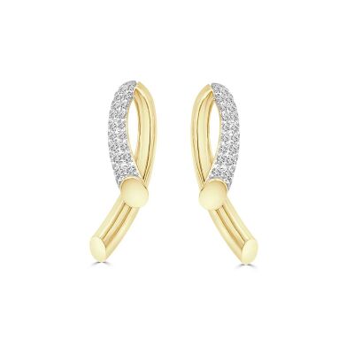 Boucles d'oreilles Veron Roques Spirale en or jaune et diamants