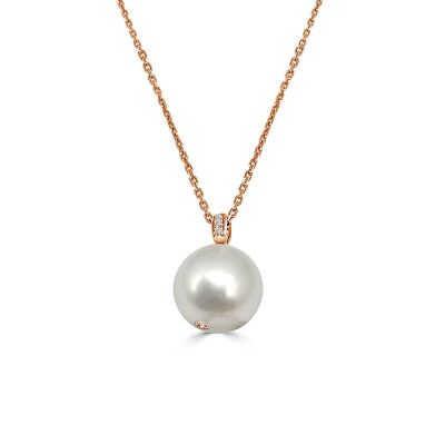 Collier Veron Roques Isis en or rose, perle de Tahiti et diamants