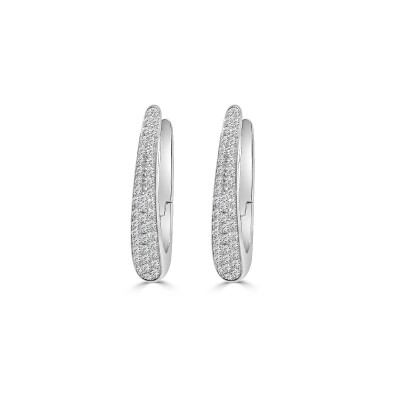 Boucles d'oreilles Veron Roques Idylle en or blanc et diamants
