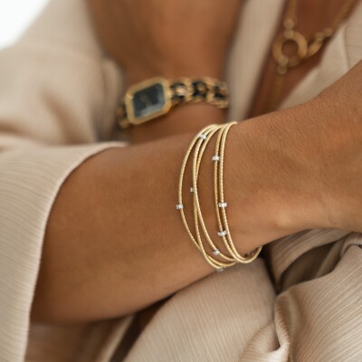 Bracelet Veron Roques Léone en or jaune et diamants