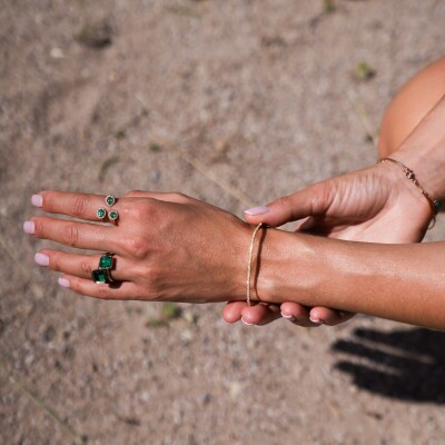 Bracelet jonc Veron Roques Impérial en or jaune et diamants
