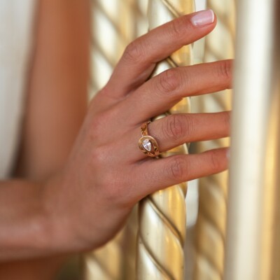 Solitaire Veron Roques Magic en or rose et diamant