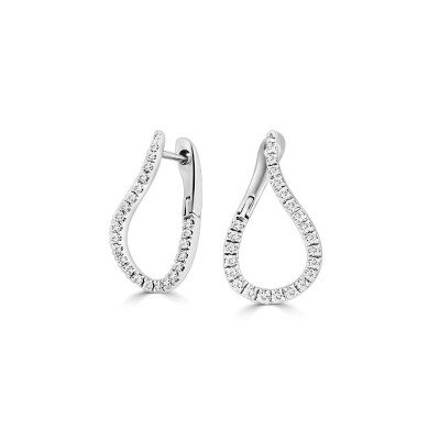 Créoles Veron Roques Twist PM en or blanc et diamants