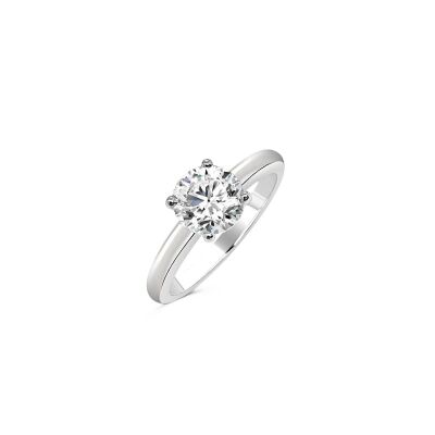 Solitaire Veron Roques Sirius en or blanc et diamant