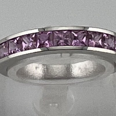 Bague or blanc saphir rose