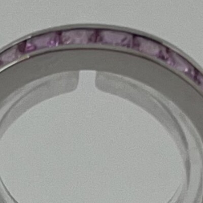 Bague or blanc saphir rose