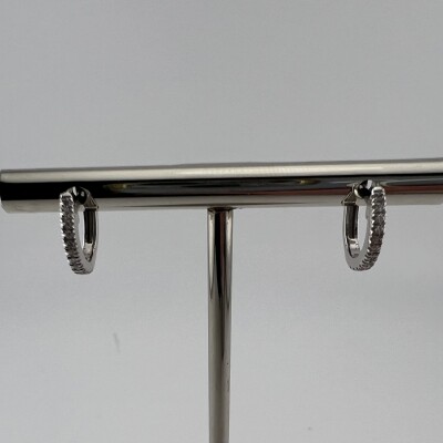 Créoles or blanc diamants