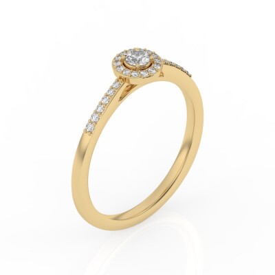 Bague solitaire entourage accompagné
