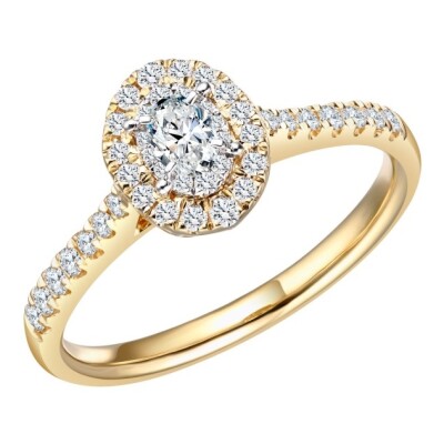 Solitaire entourage diamants