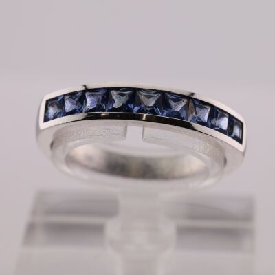 Bague or blanc saphir ceylan