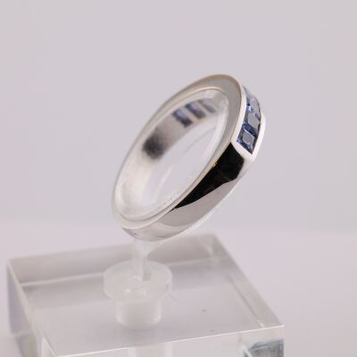 Bague or blanc saphir ceylan