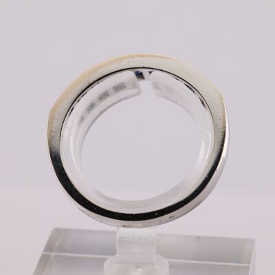 Bague or blanc saphir ceylan