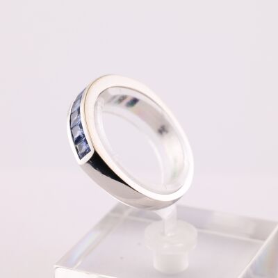 Bague or blanc saphir ceylan